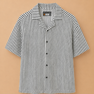 DV Vintage Neck Black & White Chevron Shirt