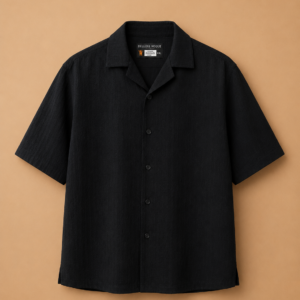 Vintage Black Classic Button-Up Shirt