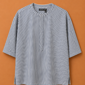 DV Native Neck Blue Striped Shirt
