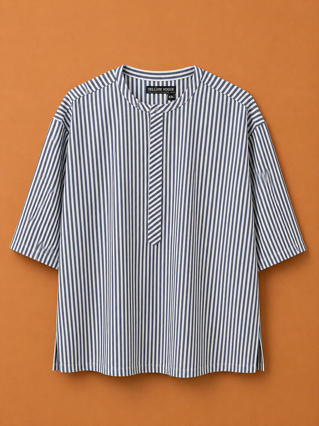 DV Native Neck Blue Striped Shirt