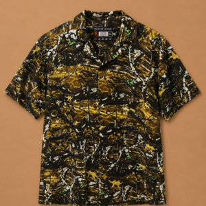 DV Vintage Abstract Camouflage Button-Up Shirt