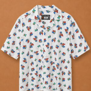 DV Vintage White Abstract Button-Up Shirt