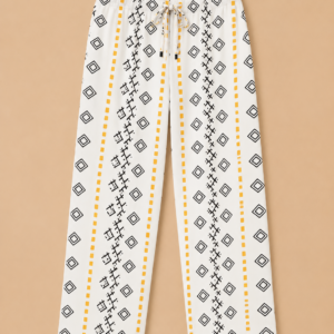 DV Ankara White Diamond Wide-Leg Pants
