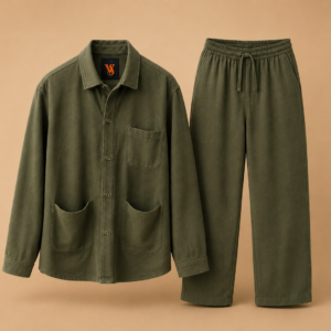 Delluxe Vogue Olive Green Utility Two Piece