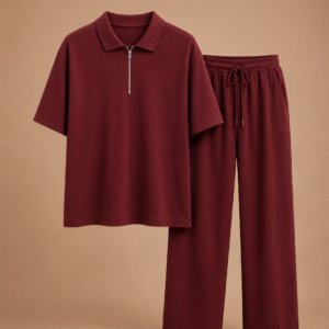 Delluxe Vogue Burgundy Zip Two Piece