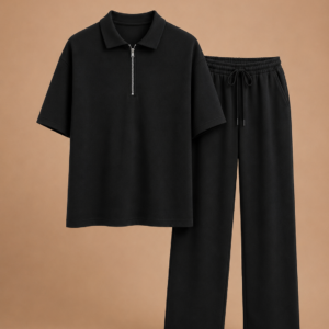 Delluxe Vogue Midnight Black Zip Two Piece