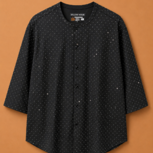 DV Native Neck Black Dotted Shirt