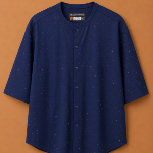 DV Native Neck Navy Dotted Shirt