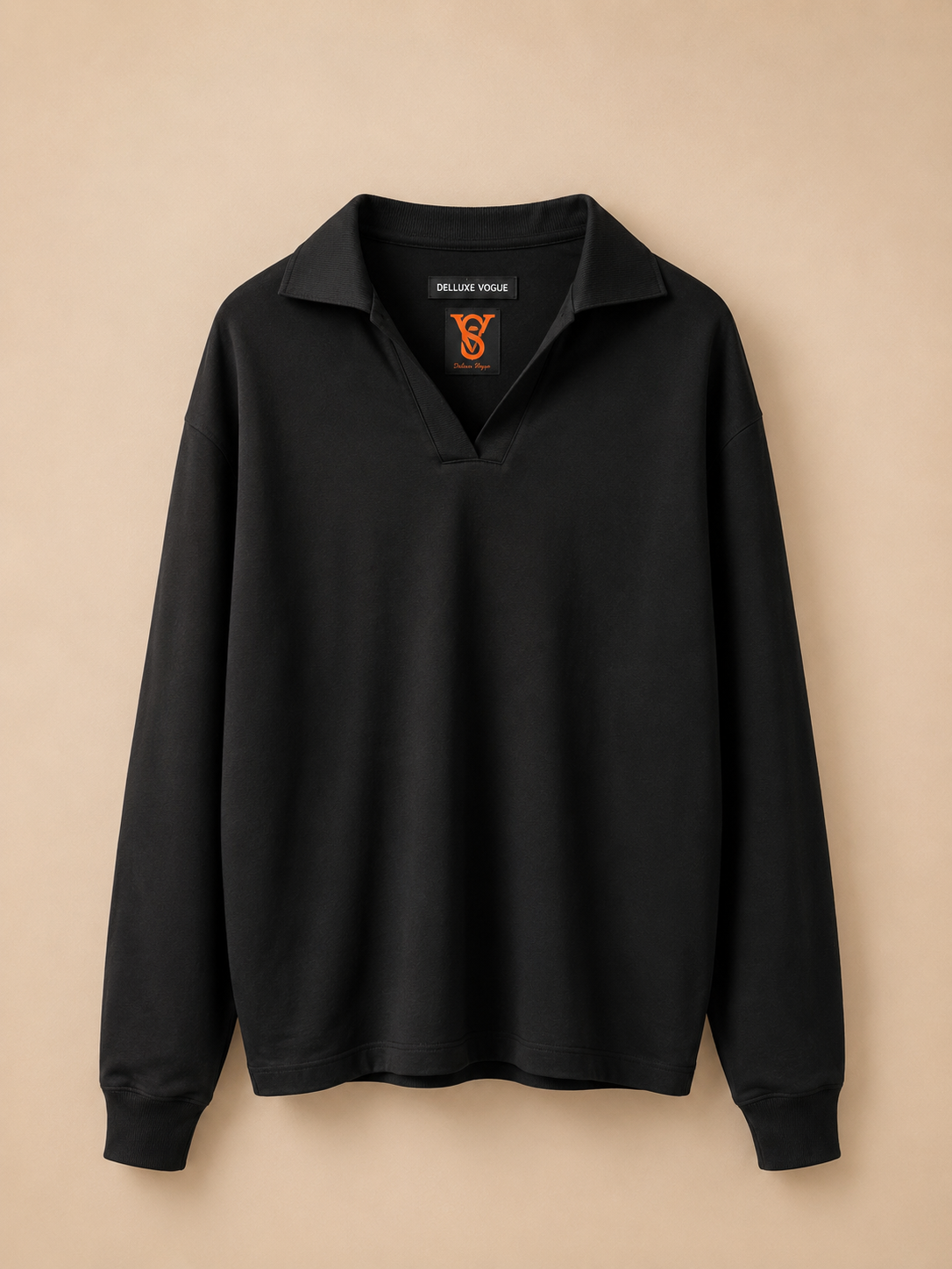 DV Black V-Neck Sweatshirt