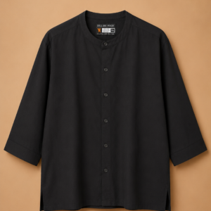 Delluxe Vogue Black Long Sleeve Linen Shirt
