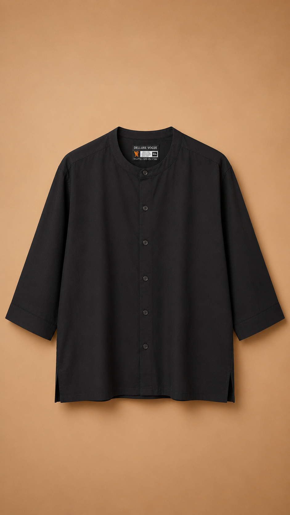 Delluxe Vogue Black Long Sleeve Linen Shirt