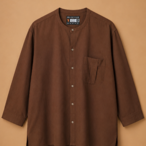 Delluxe Vogue Chocolate Long Sleeve Linen Shirt