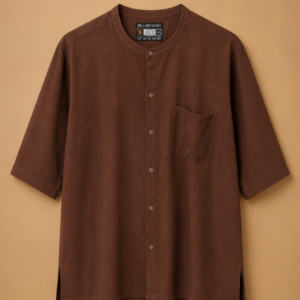Delluxe Vogue Chocolate Short Sleeve Linen Shirt