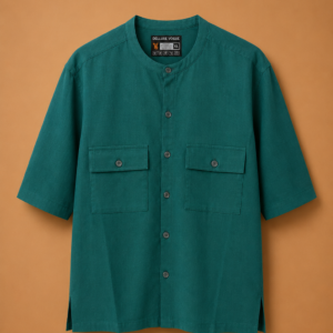 Delluxe Vogue Emerald Utility Pocket Linen Shirt