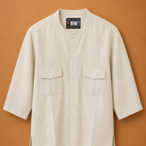 Delluxe Vogue Ivory Double Pocket Linen Shirt