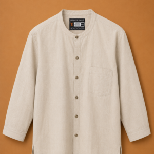 Delluxe Vogue Ivory Long Sleeve Linen Shirt