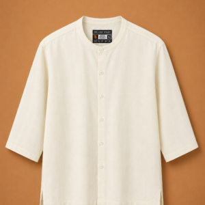 Delluxe Vogue Ivory Minimal Linen Shirt