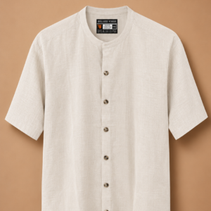 Delluxe Vogue Ivory Short Sleeve Linen Shirt