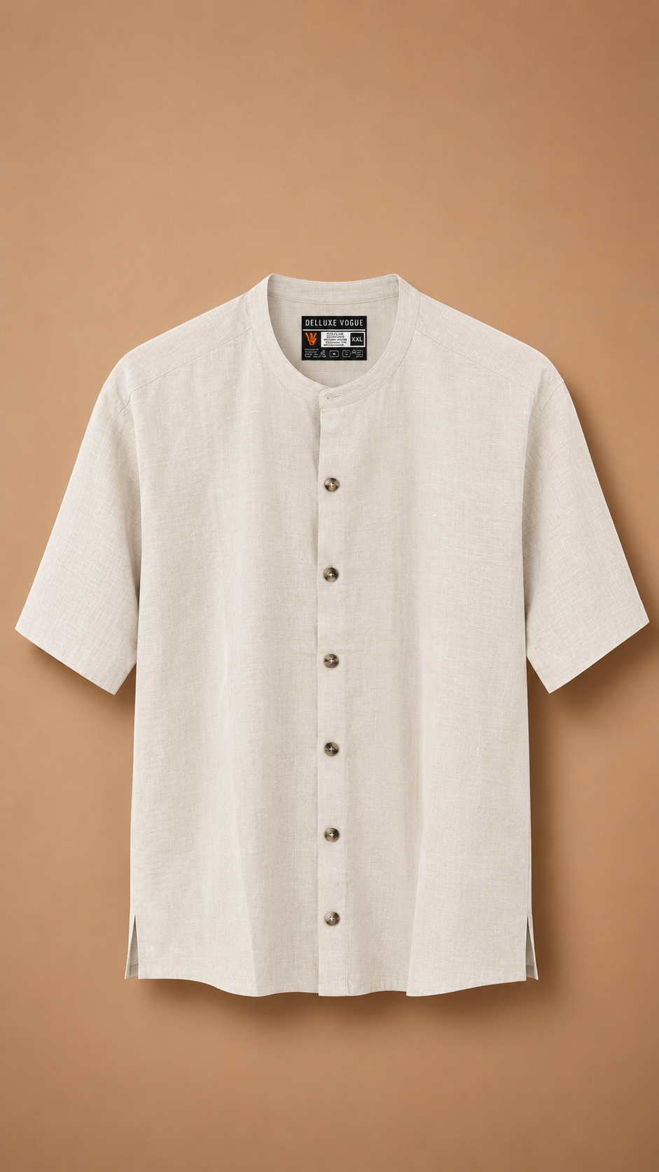 Delluxe Vogue Ivory Short Sleeve Linen Shirt