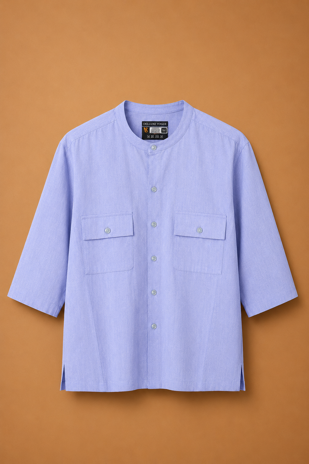 Delluxe Vogue Lavender Utility Linen Shirt