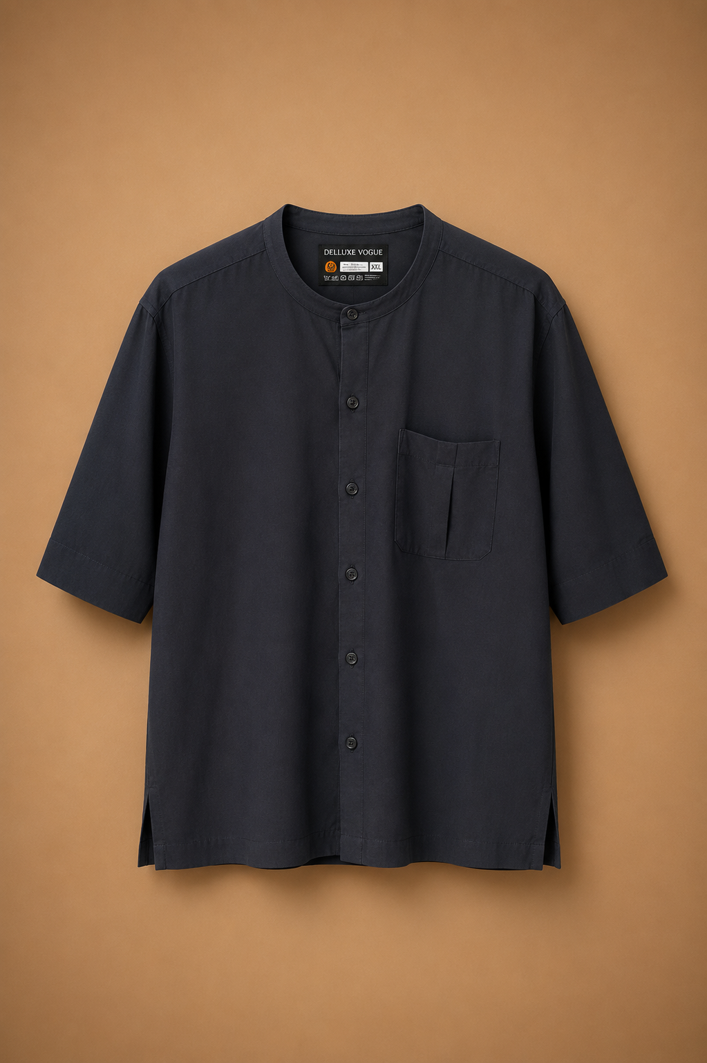 Delluxe Vogue Midnight Black Pocket Linen Shirt
