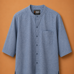 Delluxe Vogue Powder Blue Textured Linen Shirt