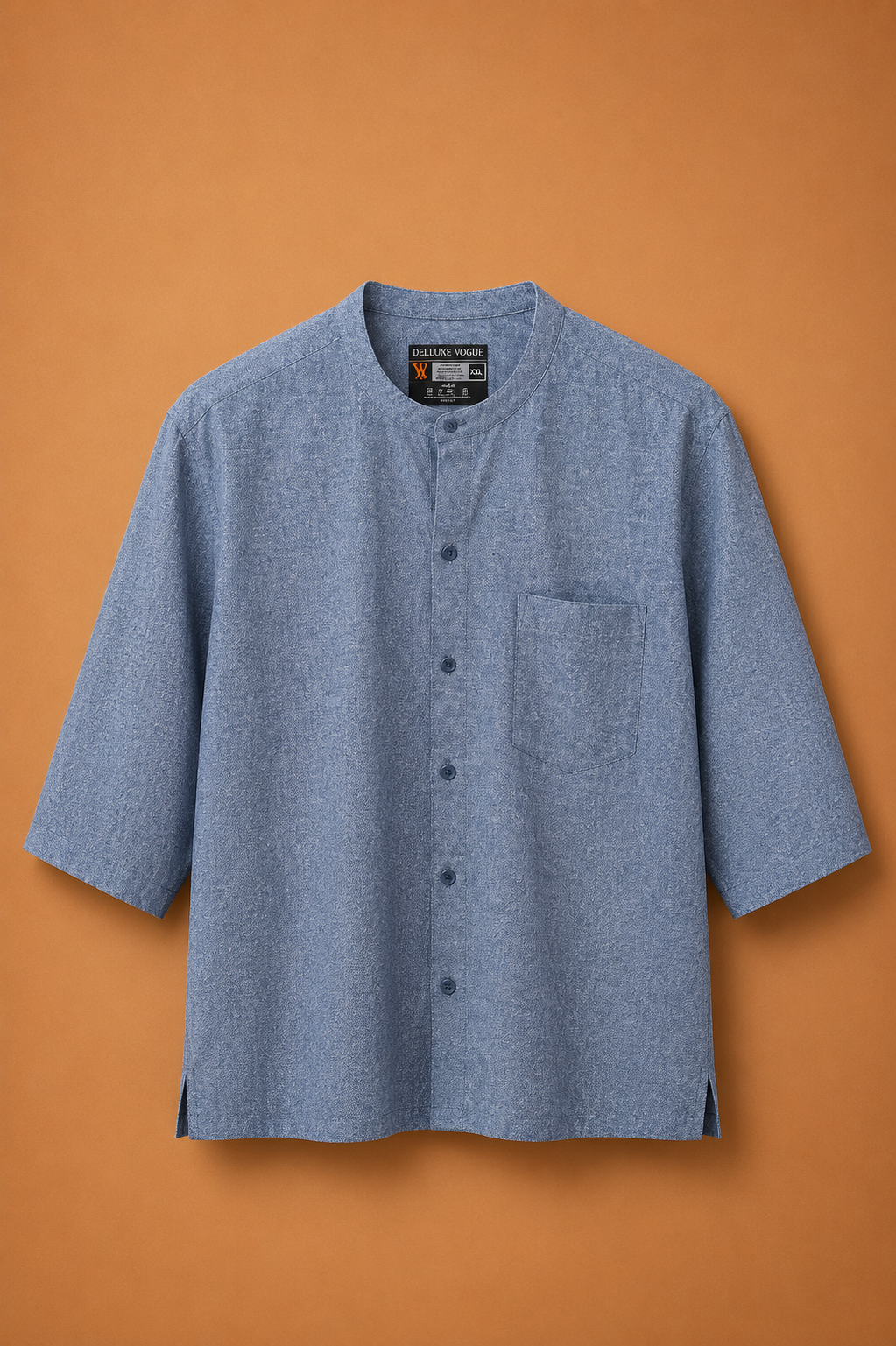 Delluxe Vogue Powder Blue Textured Linen Shirt