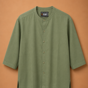 Delluxe Vogue Sage Green Long Sleeve Linen Shirt
