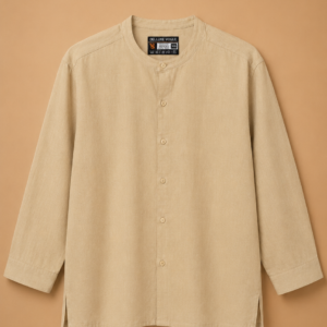 Delluxe Vogue Sand Long Sleeve Linen Shirt