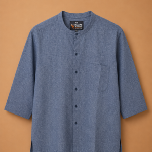 Delluxe Vogue Slate Blue Textured Linen Shirt